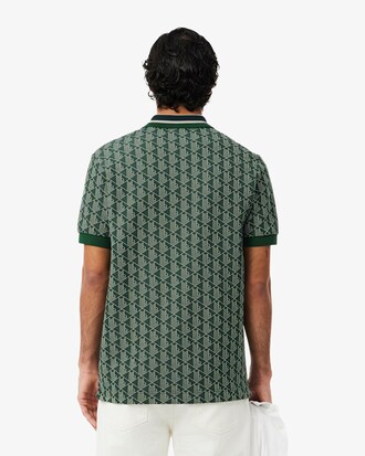 Polo dal taglio classico in jacquard con monogramma