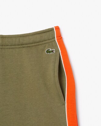 Shorts in pile con righe a contrasto