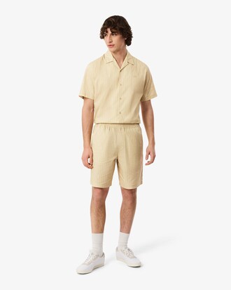 Shorts in cotone a righe stampa coccodrillo