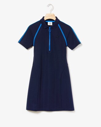 Vestito da donna con fasce a contrasto e colletto polo con cerniera Lacoste LIVE