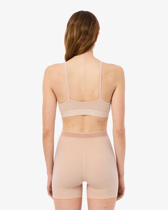 Bralette in cotone stretch con fascia con logo