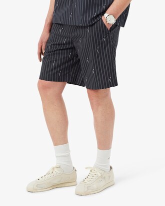 Shorts in cotone a righe stampa coccodrillo