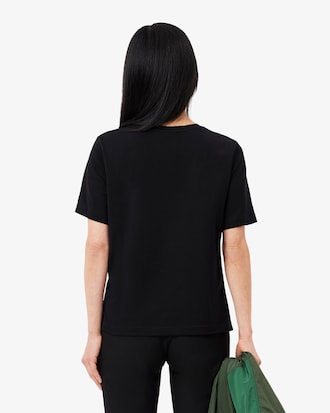T-shirt con scollo a V in morbido cotone relaxed fit