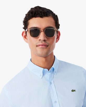Camicia regular fit in popeline elasticizzato