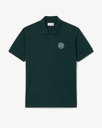 Polo classic fit in petit piqu&eacute; con stemma