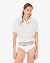 Slip in cotone stretch con vita a contrasto