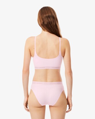 Bralette in microfibra con fascia smerlata