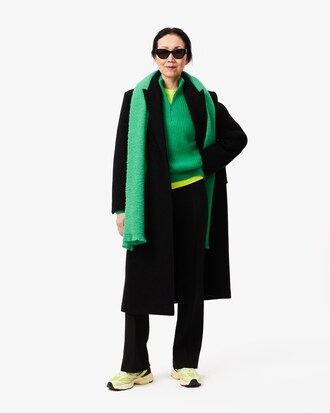 Maglione in lana a coste inglesi con collo con zip