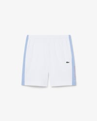 Shorts sportivi in taffet&agrave; a rombi color block