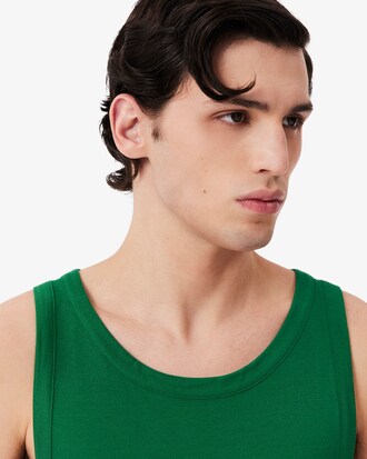 Canotta in piqu&eacute; in seta Runway