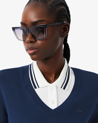 Maglione con scollo a V in maglia senza cuciture