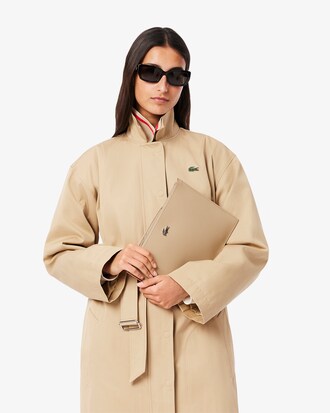 Pochette in canvas piqué spalmata Anna