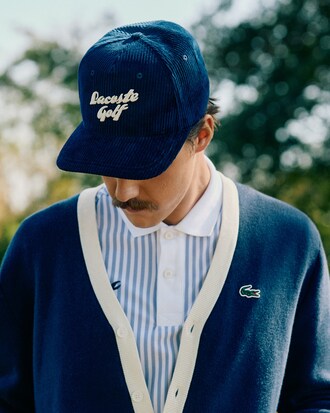 Cappellino da golf ricamato in velluto a coste