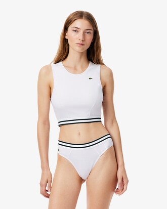 Tanga con vita rigata in cotone