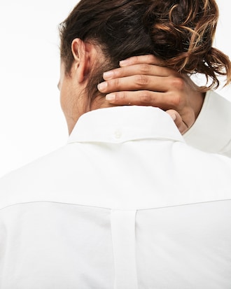 Camicia Skinny fit Lacoste LIVE in cotone Oxford tinta unita