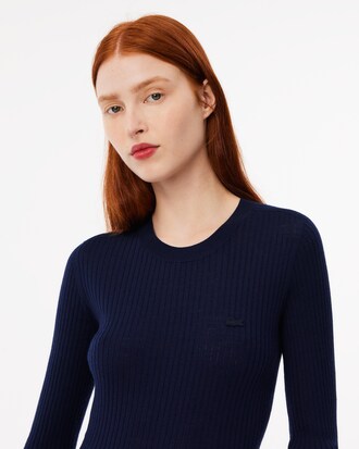 Maglione a costine 3D in lana merino