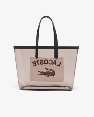 Shopping bag ampia a grana grossa trasparente Anna