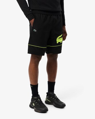 Shorts da tennis in taffet&agrave; a rombi con stampa