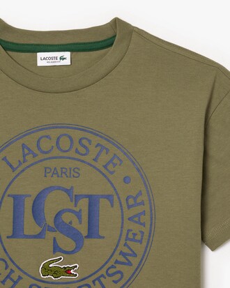 T-shirt in cotone con stemma a contrasto