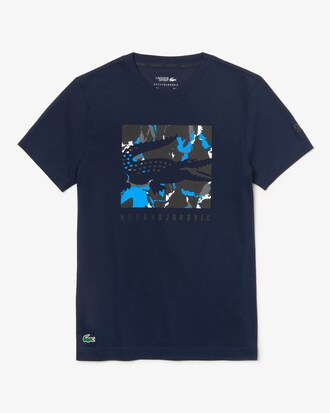 T-shirt da uomo con coccodrillo camouflage Lacoste SPORT x Novak Djokovic