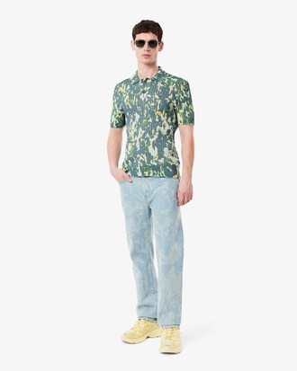 Jeans dritti in denim con stampa