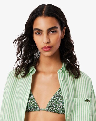 Camicia oversize a righe in lino