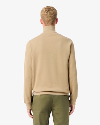 Felpa interlock a collo alto con zip