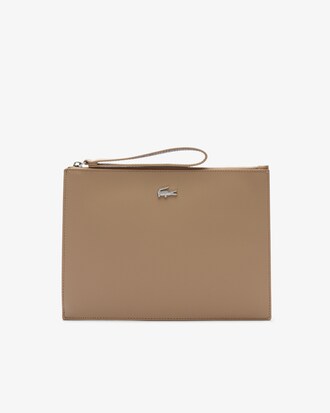 Pochette in canvas piqu&eacute; spalmata Anna