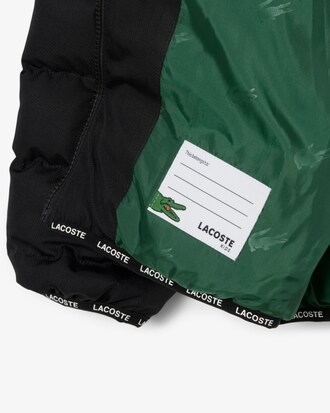 Piumino con cappuccio in taffetà a rombi