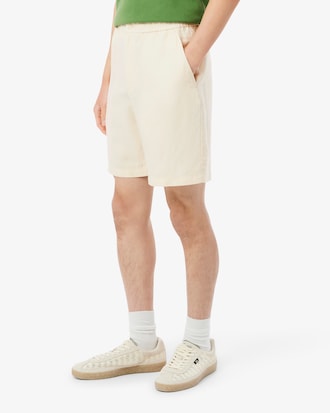 Shorts regular fit in twill di misto lino