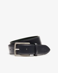 Cintura da uomo in pelle con coccodrillo impresso e fibbia con incisione Lacoste