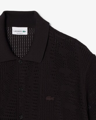 Camicia in maglia di pizzo con coccodrillo