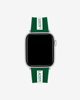 Cinturino unisex per Apple Watch in silicone verde Lacoste