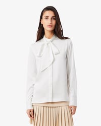 Camicia regular fit con collo annodato staccabile