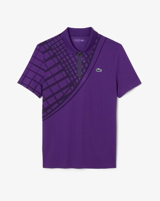 Polo da tennis slim fit con stampa ultra-dry