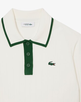 Maglione da golf elasticizzato con collo a polo