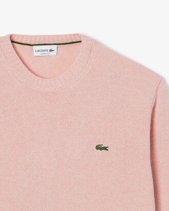 Maglione a girocollo in lana cardata
