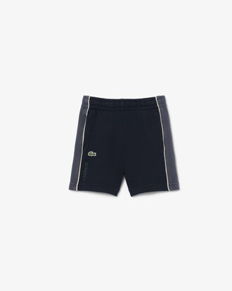 Shorts in tessuto felpato color block