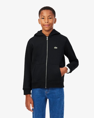 Felpa con zip unisex in tessuto felpato spazzolato