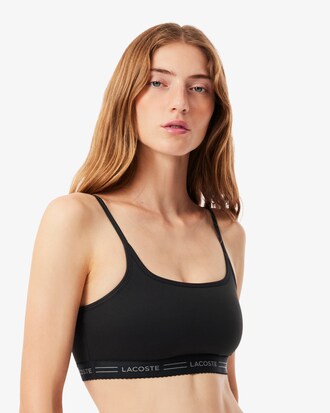 Bralette in microfibra con fascia smerlata
