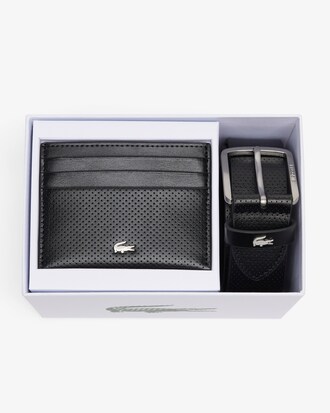 Set regalo con cintura in pelle e portatessere