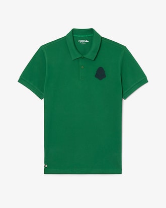 Polo da golf in mini piqu&eacute; elasticizzato con stemma