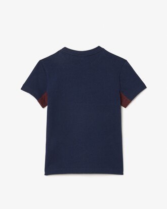 T-shirt in cotone con fascia a contrasto