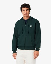 Felpa con cappuccio con zip e stemma