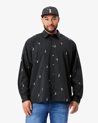 Camicia in cotone ricamato relaxed fit