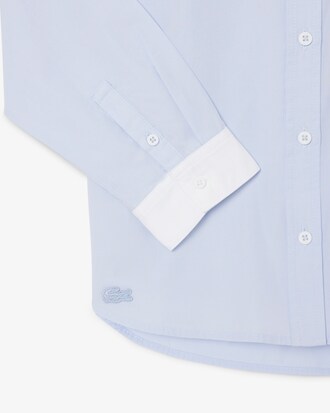 Camicia in popeline con stemma ricamato