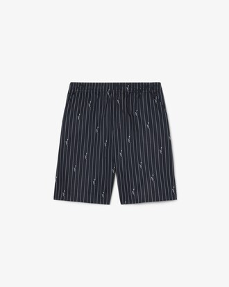 Shorts in cotone a righe stampa coccodrillo