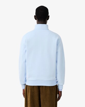 Felpa con collo alto e zip in tessuto felpato