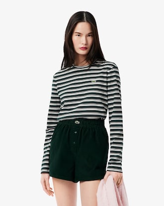 T-shirt a maniche lunghe in jersey a righe