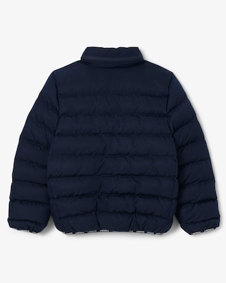 Piumino unisex con cappuccio in taffet&agrave; a rombi